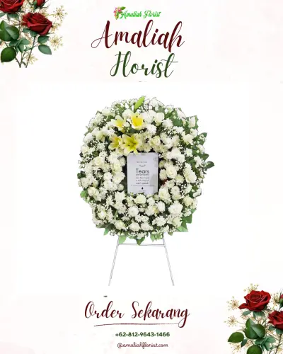 Krans Bunga Duka Cita di Cemara Asri
